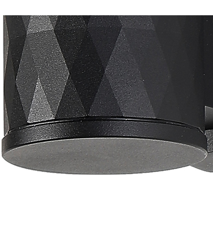 Springwater Diamond Pattern Wall Lamp Dome Acrylic Shade 1 x GU10 IP54 Black/Clear/Frosted -6