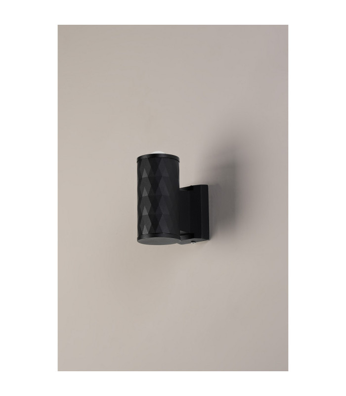Springwater Diamond Pattern Wall Lamp Dome Acrylic Shade 1 x GU10 IP54 Black/Clear/Frosted -7