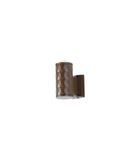 Springwater Diamond Pattern Wall Lamp Dome Acrylic Shade 1 x GU10 IP54 Dark Brown/Clear/Frosted -1