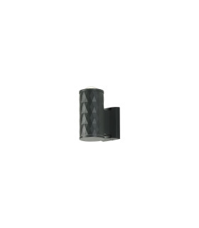 Springwater Diamond Pattern Wall Lamp Dome Acrylic Shade 1 x GU10 IP54 Grey/Clear/Frosted -1