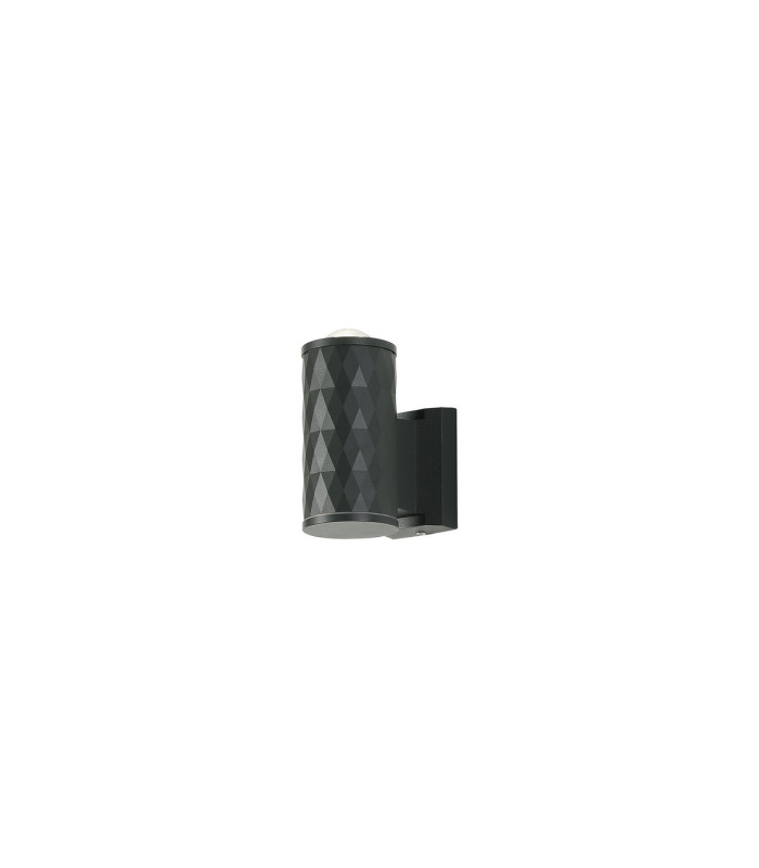 Springwater Diamond Pattern Wall Lamp Dome Acrylic Shade 1 x GU10 IP54 Grey/Clear/Frosted -1