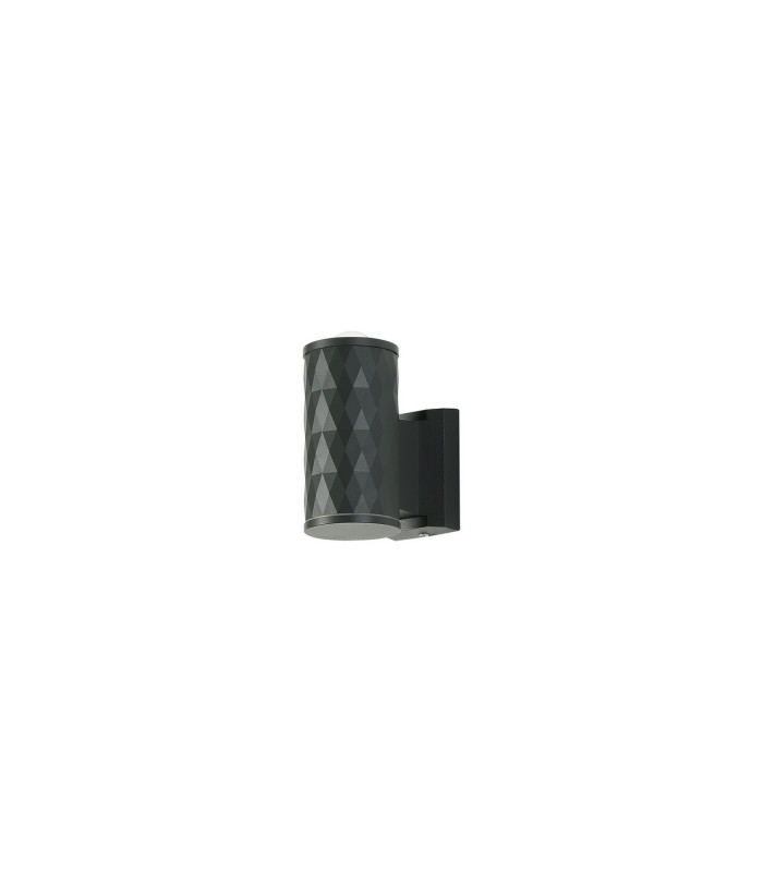 Springwater Diamond Pattern Wall Lamp Dome Acrylic Shade 1 x GU10 IP54 Grey/Clear/Frosted -4