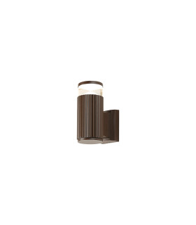 Springwater Ribbed Line Wall Lamp X Pattern Acrylic Shade 1 x GU10 IP54 Dark Brown/Clear/Frosted -1