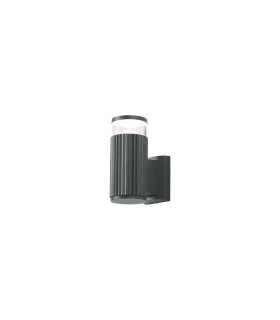 Springwater Ribbed Line Wall Lamp X Pattern Acrylic Shade 1 x GU10 IP54 Grey/Clear/Frosted -1