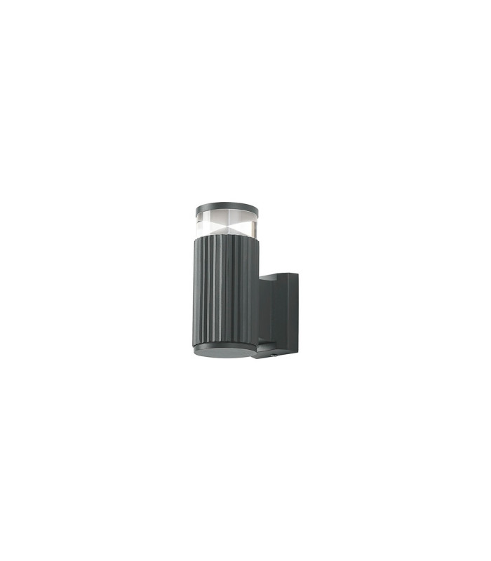 Springwater Ribbed Line Wall Lamp X Pattern Acrylic Shade 1 x GU10 IP54 Grey/Clear/Frosted -4