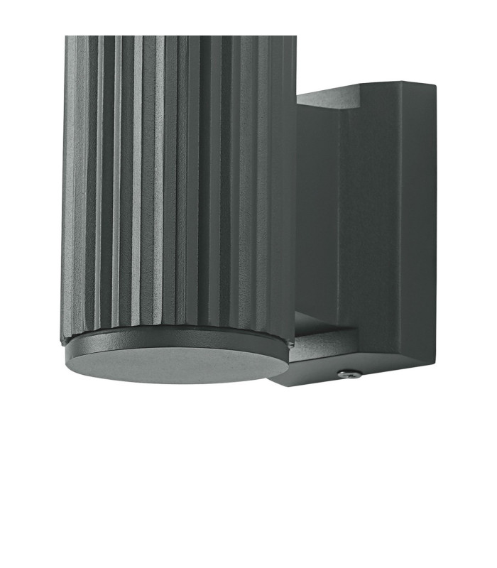 Springwater Ribbed Line Wall Lamp X Pattern Acrylic Shade 1 x GU10 IP54 Grey/Clear/Frosted -6