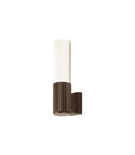 Springwater II Ribbed Line Wall Lamp Bubble Acrylic Shade 1 x GU10 IP54 Dark Brown/Clear -1