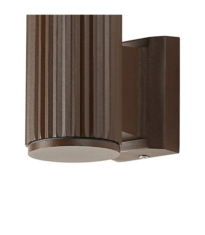 Springwater II Ribbed Line Wall Lamp Bubble Acrylic Shade 1 x GU10 IP54 Dark Brown/Clear -5