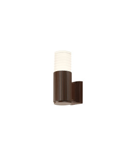 Springwater Ribbed Line Wall Lamp Horizontal Line Acrylic Shade 1 x GU10 IP54 Dark Brown/Clear/Frosted -1