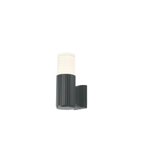 Springwater Ribbed Line Wall Lamp Horizontal Line Acrylic Shade 1 x GU10 IP54 Grey/Clear/Frosted -1