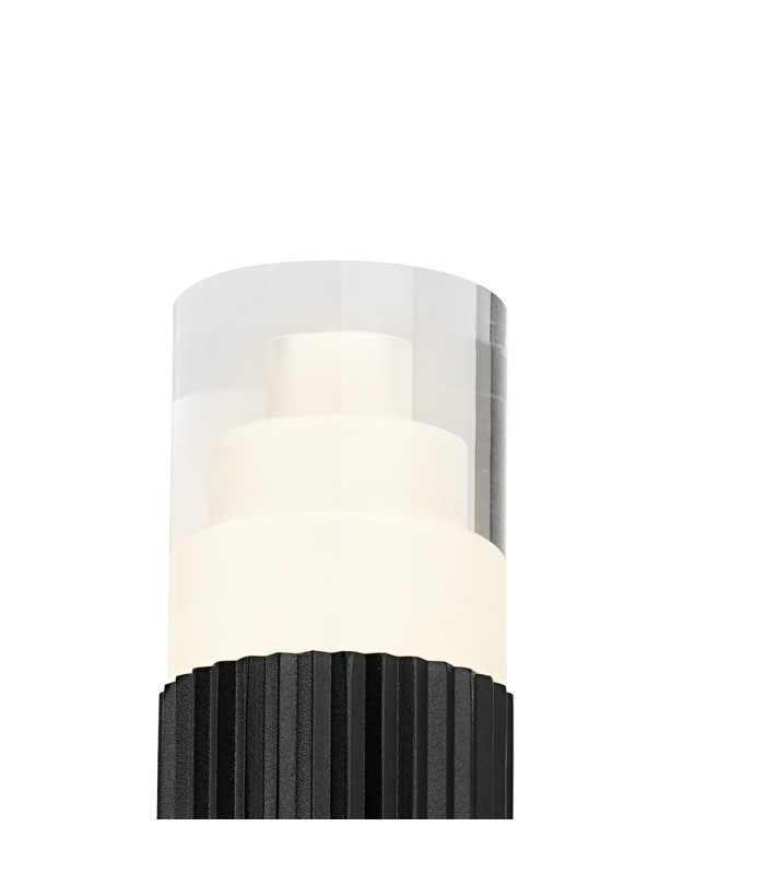 Springwater Ribbed Line Wall Lamp Tier Pattern Acrylic Shade 1 x GU10 IP54 Black/Clear -5