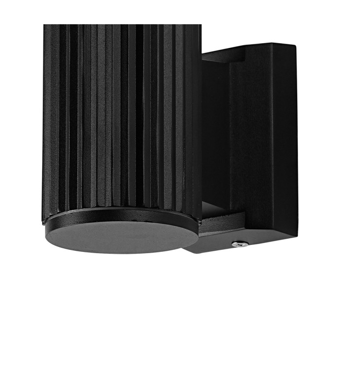 Springwater Ribbed Line Wall Lamp Tier Pattern Acrylic Shade 1 x GU10 IP54 Black/Clear -6