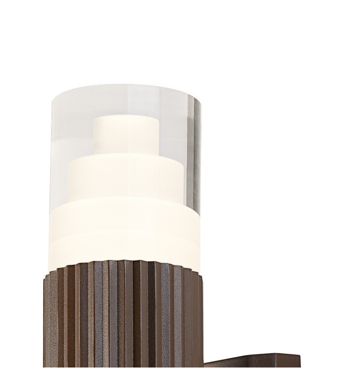 Springwater Ribbed Line Wall Lamp Tier Pattern Acrylic Shade 1 x GU10 IP54 Dark Brown/Clear -6