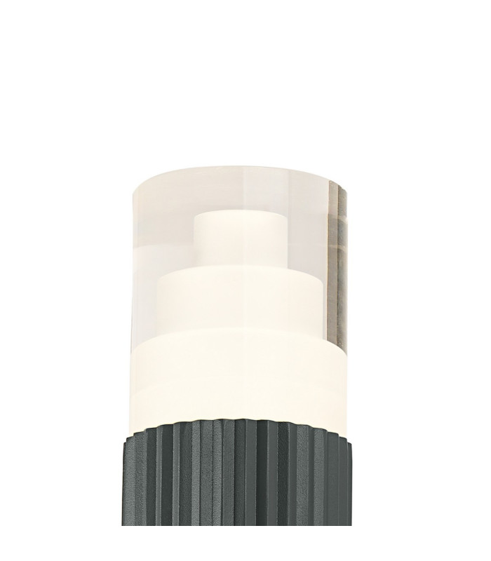 Springwater Ribbed Line Wall Lamp Tier Pattern Acrylic Shade 1 x GU10 IP54 Grey/Clear -4