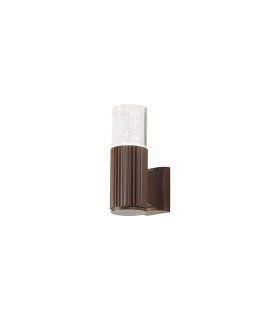 Springwater Ribbed Line Wall Lamp Bubble Acrylic Shade 1 x GU10 IP54 Dark Brown/Clear -1