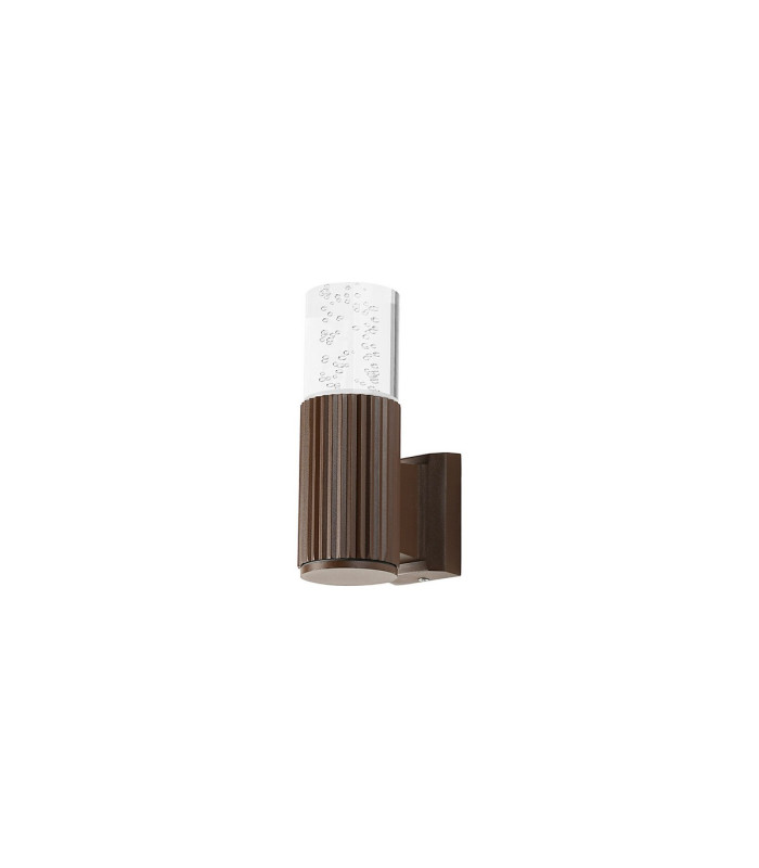 Springwater Ribbed Line Wall Lamp Bubble Acrylic Shade 1 x GU10 IP54 Dark Brown/Clear -4
