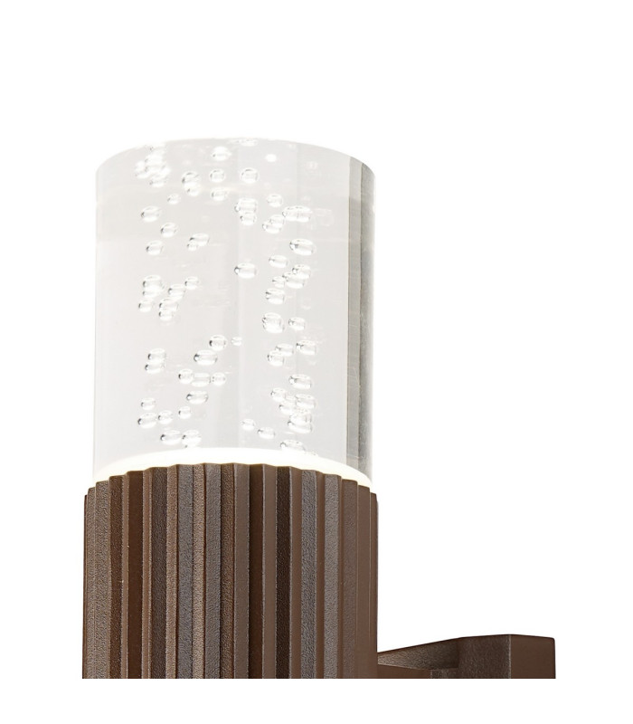 Springwater Ribbed Line Wall Lamp Bubble Acrylic Shade 1 x GU10 IP54 Dark Brown/Clear -6