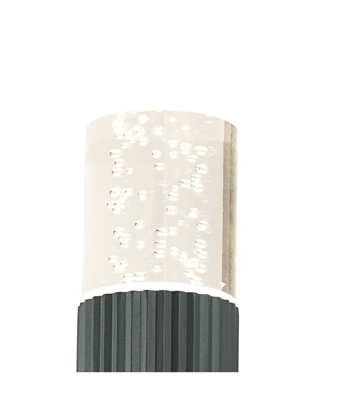 Springwater Ribbed Line Wall Lamp Bubble Acrylic Shade 1 x GU10 IP54 Grey/Clear -5