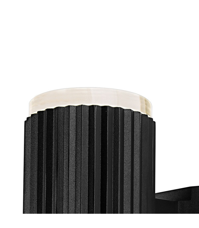 Springwater Ribbed Line Wall Lamp Shallow Acrylic Shade 1 x GU10 IP54 Black/Clear/Frosted -5