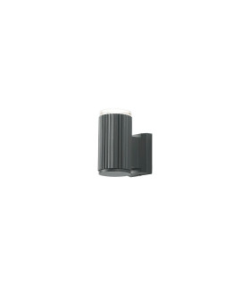 Springwater Ribbed Line Wall Lamp Shallow Acrylic Shade 1 x GU10 IP54 Grey/Clear/Frosted -1