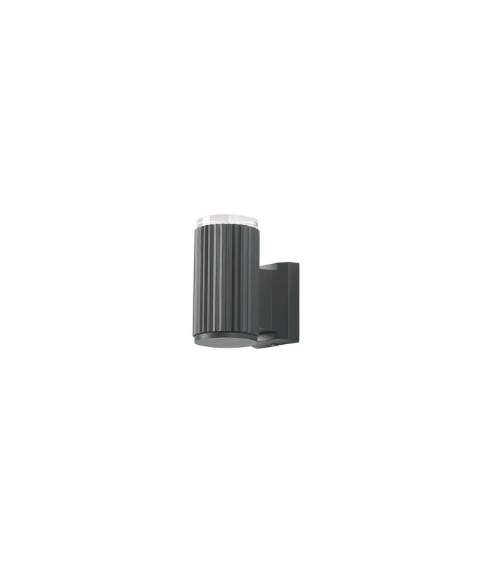 Springwater Ribbed Line Wall Lamp Shallow Acrylic Shade 1 x GU10 IP54 Grey/Clear/Frosted -4