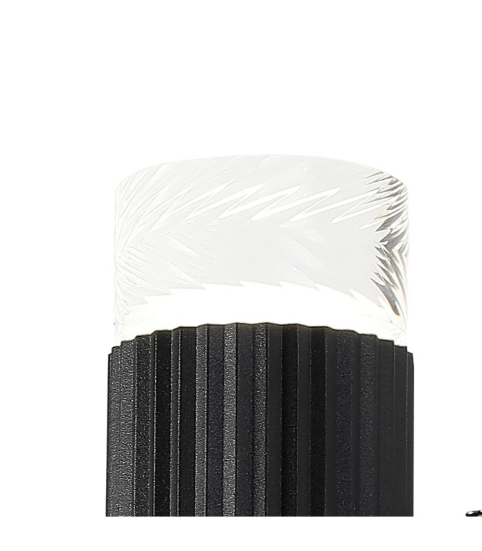 Springwater Ribbed Line Wall Lamp Short Diagonal Pattern Acrylic Shade 1 x GU10 IP54 Black/Clear/Frosted -5
