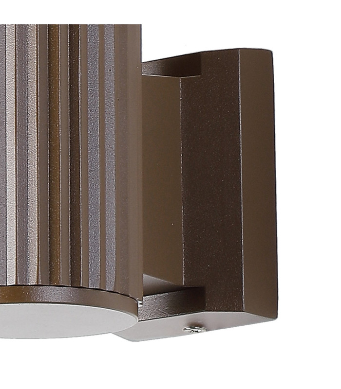 Springwater Ribbed Line Wall Lamp Short Diagonal Pattern Acrylic Shade 1 x GU10 IP54 Dark Brown/Clear/Frosted -7