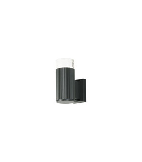 Springwater Ribbed Line Wall Lamp Short Diagonal Pattern Acrylic Shade 1 x GU10 IP54 Grey/Clear/Frosted -1