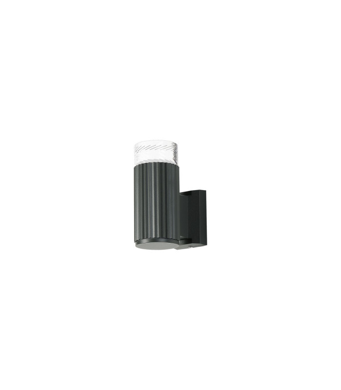 Springwater Ribbed Line Wall Lamp Short Diagonal Pattern Acrylic Shade 1 x GU10 IP54 Grey/Clear/Frosted -4