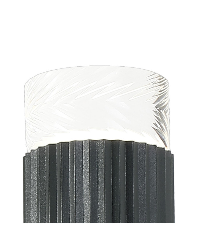 Springwater Ribbed Line Wall Lamp Short Diagonal Pattern Acrylic Shade 1 x GU10 IP54 Grey/Clear/Frosted -5