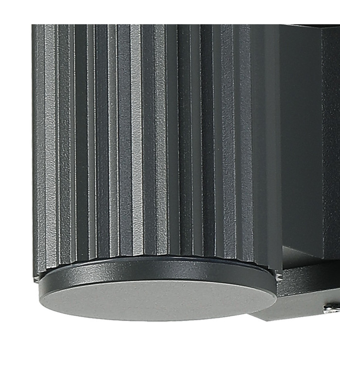 Springwater Ribbed Line Wall Lamp Short Diagonal Pattern Acrylic Shade 1 x GU10 IP54 Grey/Clear/Frosted -6