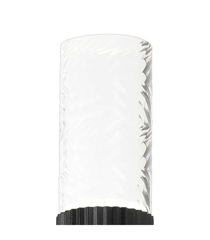 Springwater Ribbed Line Wall Lamp Tall Diagonal Pattern Acrylic Shade 1 x GU10 IP54 Black/Clear/Frosted -5