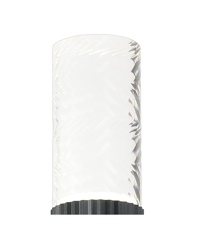 Springwater Ribbed Line Wall Lamp Tall Diagonal Pattern Acrylic Shade 1 x GU10 IP54 Grey/Clear/Frosted -5