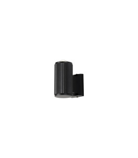 Springwater Ribbed Line Wall Lamp Dome Acrylic Shade 1 x GU10 IP54 Black/Clear/Frosted -1