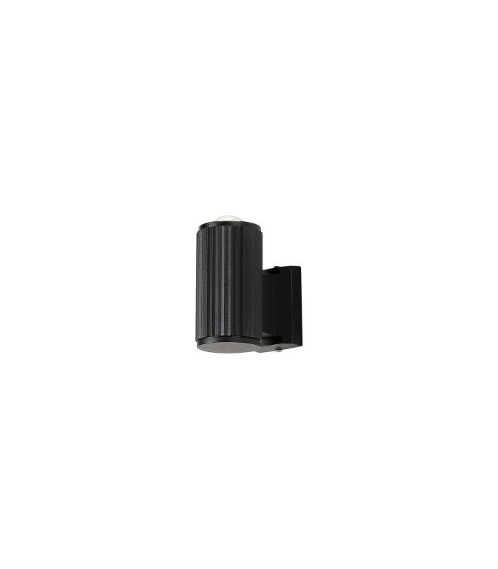 Springwater Ribbed Line Wall Lamp Dome Acrylic Shade 1 x GU10 IP54 Black/Clear/Frosted -1