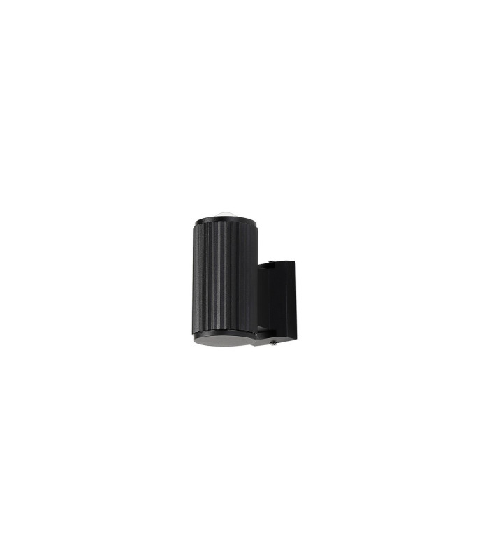 Springwater Ribbed Line Wall Lamp Dome Acrylic Shade 1 x GU10 IP54 Black/Clear/Frosted -4