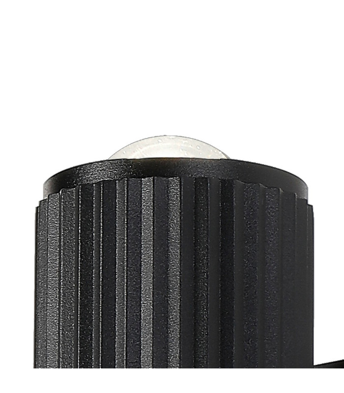 Springwater Ribbed Line Wall Lamp Dome Acrylic Shade 1 x GU10 IP54 Black/Clear/Frosted -5