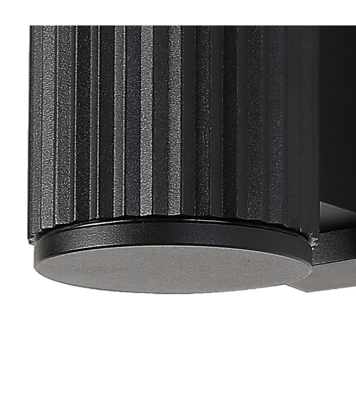 Springwater Ribbed Line Wall Lamp Dome Acrylic Shade 1 x GU10 IP54 Black/Clear/Frosted -6