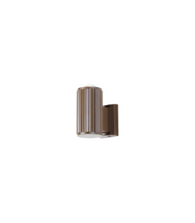 Springwater Ribbed Line Wall Lamp Dome Acrylic Shade 1 x GU10 IP54 Dark Brown/Clear/Frosted -1