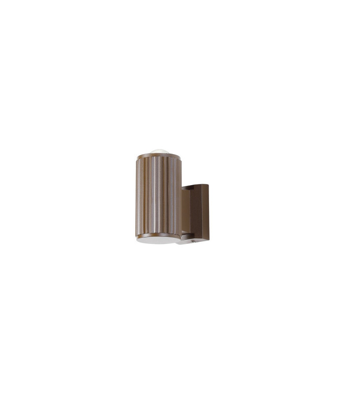 Springwater Ribbed Line Wall Lamp Dome Acrylic Shade 1 x GU10 IP54 Dark Brown/Clear/Frosted -1