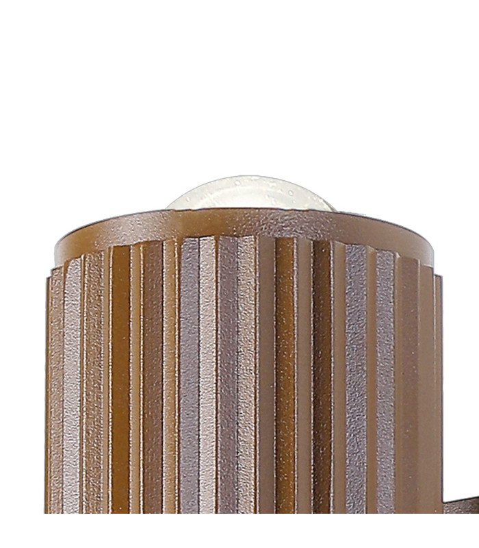 Springwater Ribbed Line Wall Lamp Dome Acrylic Shade 1 x GU10 IP54 Dark Brown/Clear/Frosted -5
