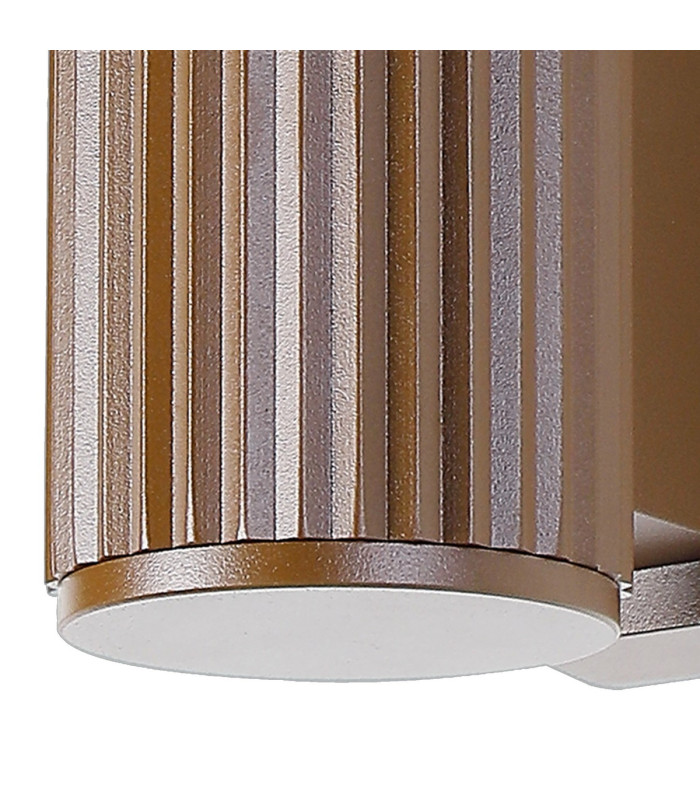 Springwater Ribbed Line Wall Lamp Dome Acrylic Shade 1 x GU10 IP54 Dark Brown/Clear/Frosted -6