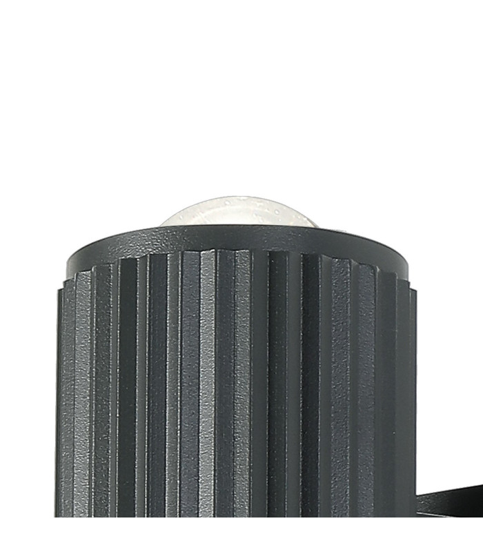 Springwater Ribbed Line Wall Lamp Dome Acrylic Shade 1 x GU10 IP54 Grey/Clear/Frosted -5