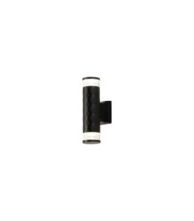 Springwater Diamond Pattern Wall Lamp X Pattern Acrylic Shade 2 x GU10 IP54 Black/Clear/Frosted -1