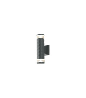 Springwater Diamond Pattern Wall Lamp X Pattern Acrylic Shade 2 x GU10 IP54 Grey/Clear/Frosted -1