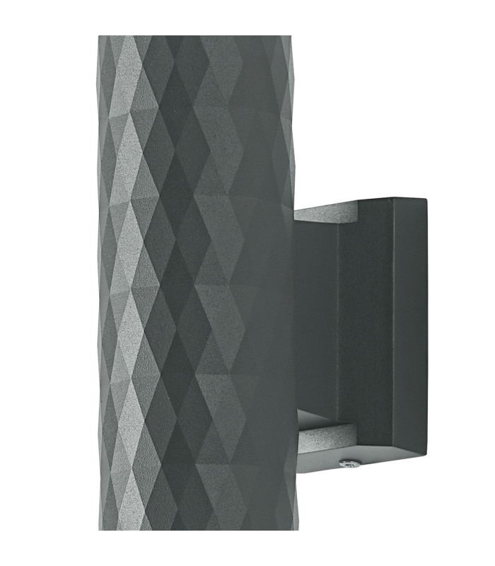 Springwater Diamond Pattern Wall Lamp X Pattern Acrylic Shade 2 x GU10 IP54 Grey/Clear/Frosted -8