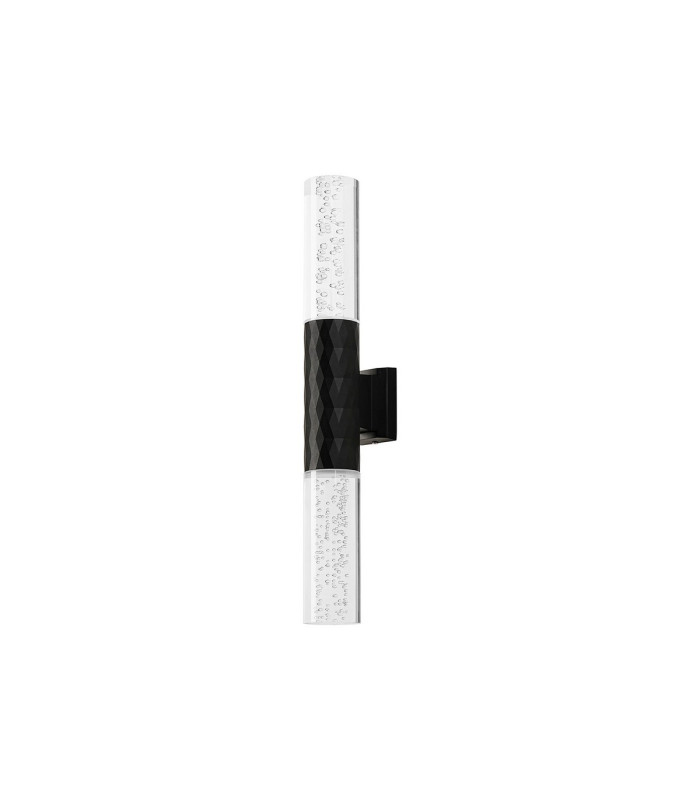 Springwater II Diamond Pattern Wall Lamp Bubble Acrylic Shade 2 x GU10 IP54 Black/Clear -4