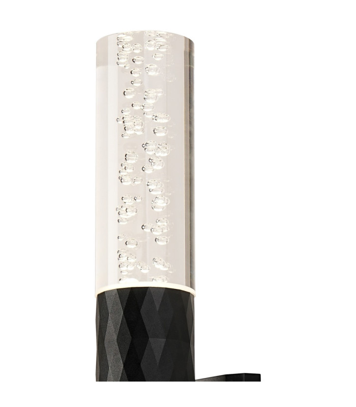 Springwater II Diamond Pattern Wall Lamp Bubble Acrylic Shade 2 x GU10 IP54 Black/Clear -6
