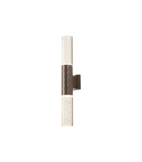 Springwater II Diamond Pattern Wall Lamp Bubble Acrylic Shade 2 x GU10 IP54 Dark Brown/Clear -1