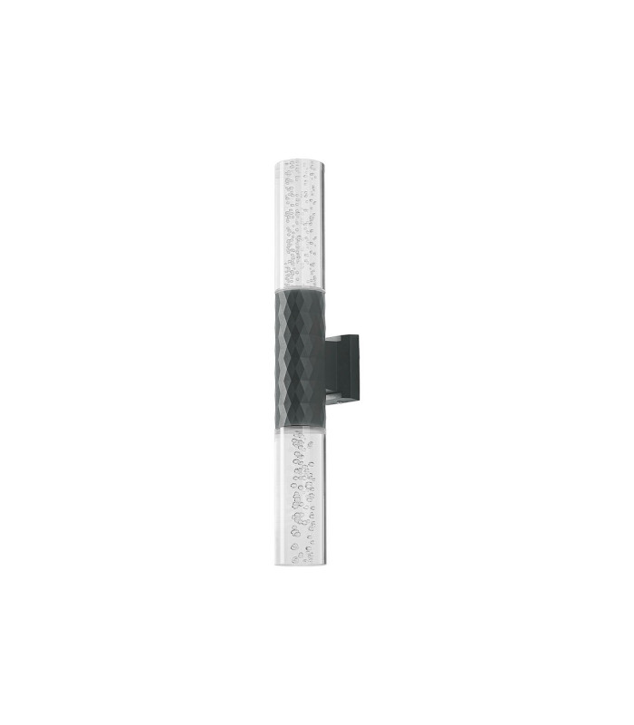 Springwater II Diamond Pattern Wall Lamp Bubble Acrylic Shade 2 x GU10 IP54 Grey/Clear -4